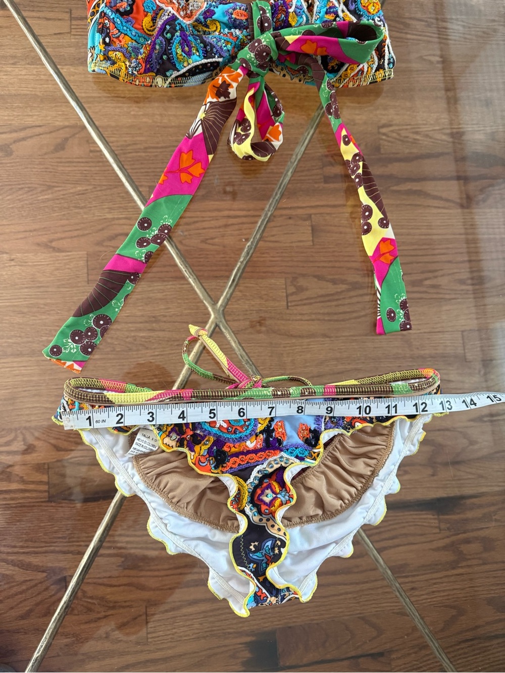 Agua Bendita Rare Carousel Edition Hand Embroidered Crochet Beadwork Bikini Sz S - Picture 6 of 16